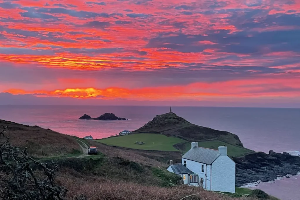 photo of sunset at Cape Cornwall from Wheal Call holiday let